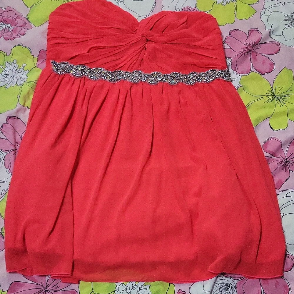 Deb Vibrant Pink Dress with Elegant Detail